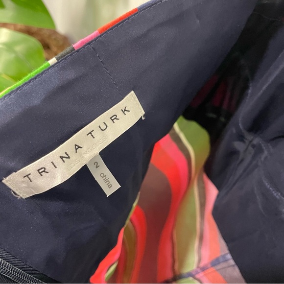 Trina Turk Rhiannon striped multicolored halter dress Sz 2 - Picture 10 of 12